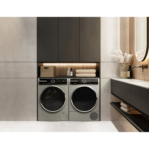 Bosch 800 Series 4.0 Cu. Ft. Heat Pump Electric Dryer - Pearl Steel