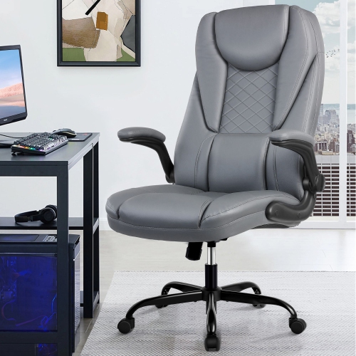 Fauteuil de bureau ergonomique, fauteuil de direction en cuir, grand et grand, accoudoirs réglables rabattables, chaises de bureau à domicile, fauteu
