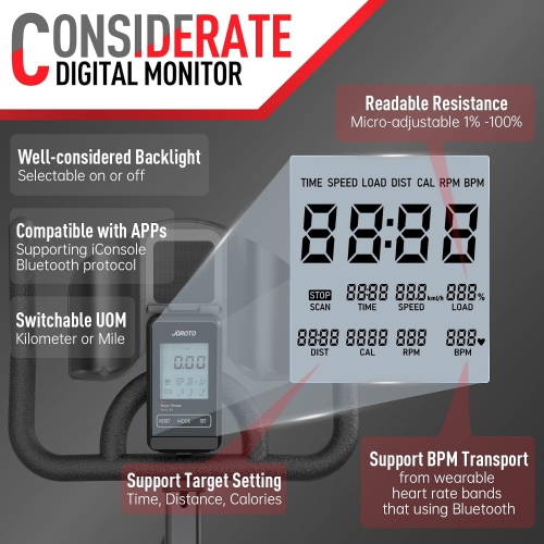 JOROTO X4S Bluetooth Exercise Bike Indoor Cycling Bike with Readable Magnetic Resistance and Belt Drive Stationary Bikes 330 Pounds Capacity 44 Days