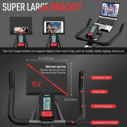 JOROTO X2PRO Exercise Bike Stationary Bike Indoor Cycling Bike With Bluetooth Magnetic Belt Drive Ultra-Silent Exercise Bikes for Home LCD Monitor