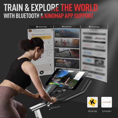 JOROTO X2PRO Exercise Bike Stationary Bike Indoor Cycling Bike With Bluetooth Magnetic Belt Drive Ultra-Silent Exercise Bikes for Home LCD Monitor