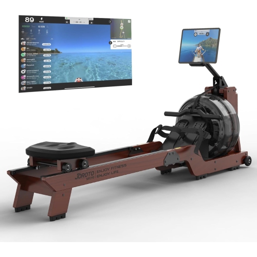 JOROTO Water Rowing Machine for Home 7 Levels of Adjustable Water Resistance 330LB Weight Capacity Rower Machine with Bluetooth Function LCD Monitor