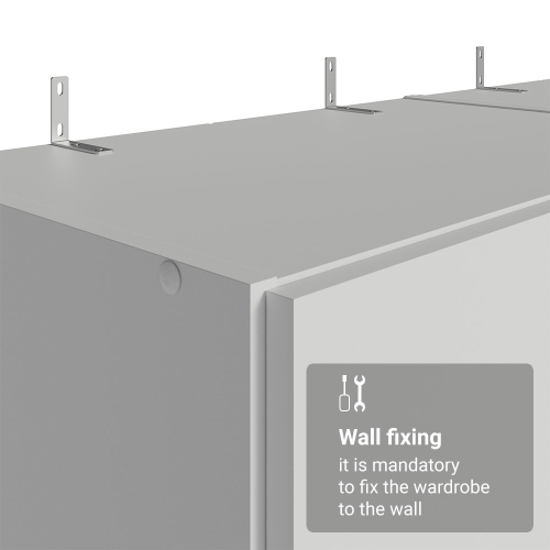 Madesa Wardrobe Armoire Closet Pantry Storage Cabinet with 4 Doors and 10 Utility Shelves 47"L Wooden Organization Unit for Bedroom, Office - White