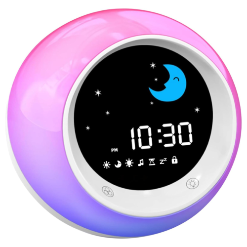Time to Wake Alarm Clock for Kids, Children's Sleep Trainer, Kids Wake Up Light, Sleep Sound Machine