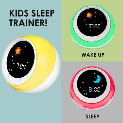 Time to Wake Alarm Clock for Kids, Children's Sleep Trainer, Kids Wake Up Light, Sleep Sound Machine