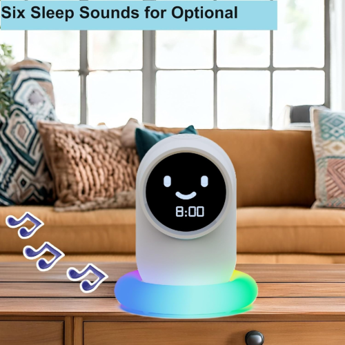 Cute Alarm Clock,Ok to Wake Clock,Alarm Clock for Bedrooms, Alarm Clock with Night LED, Set Sleep/Wake Trainer,NAP time,Sound Machine,Sleep Training