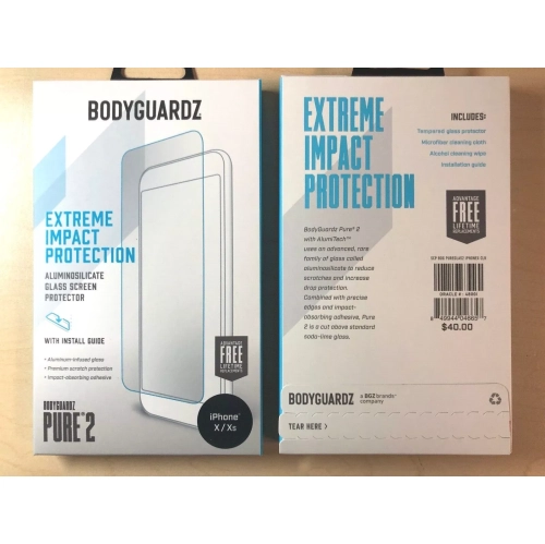 BodyGuardz Pure 2 Tempered Glass Screen Protector - iPhone X/Xs
