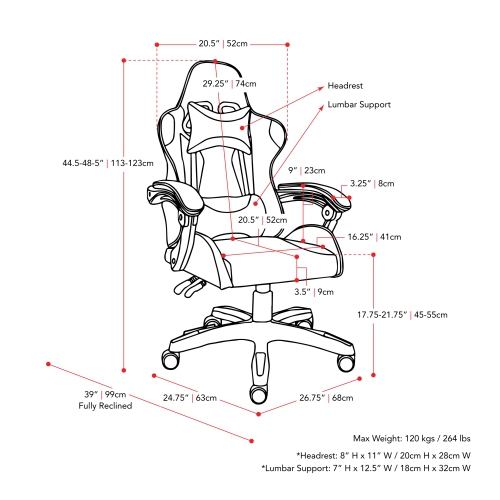 CorLiving Ravagers Ergonomic Adjustable Gaming Chair in White