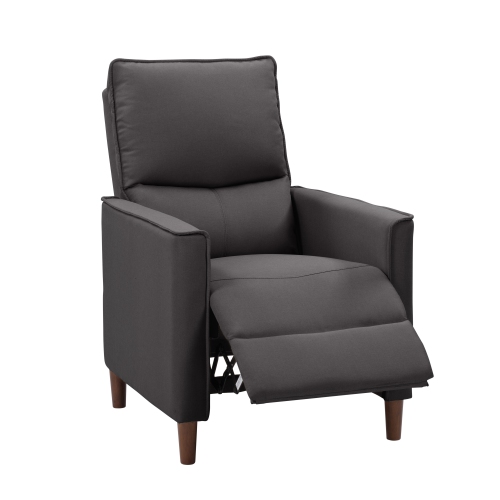 Fauteuil inclinable manuel rembourré de Corliving, fauteuil inclinable moderne pour petits espaces, salon, chambre à coucher, gris foncé