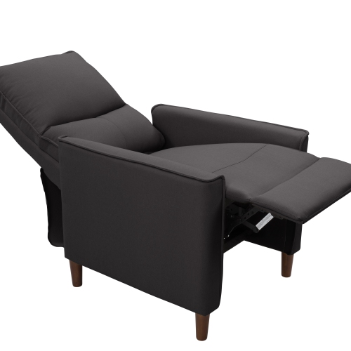 Fauteuil inclinable manuel rembourré de Corliving, fauteuil inclinable moderne pour petits espaces, salon, chambre à coucher, gris foncé