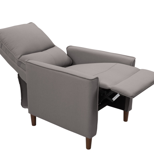 Fauteuil inclinable manuel rembourré de Corliving, fauteuil inclinable moderne pour petits espaces, salon, chambre à coucher, gris pâle