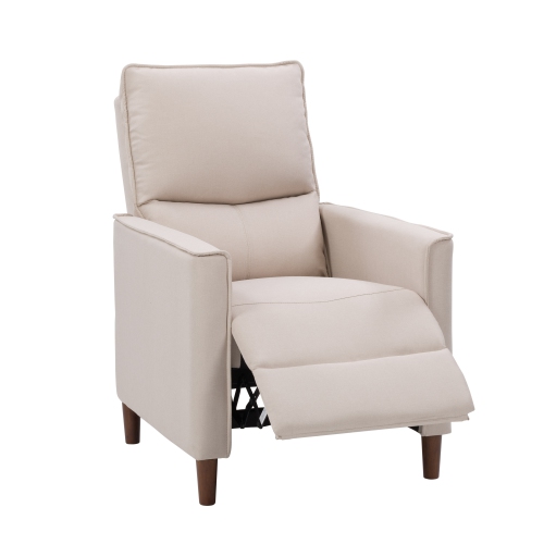 Fauteuil inclinable manuel rembourré de Corliving, fauteuil inclinable moderne pour petits espaces, salon, chambre à coucher, beige