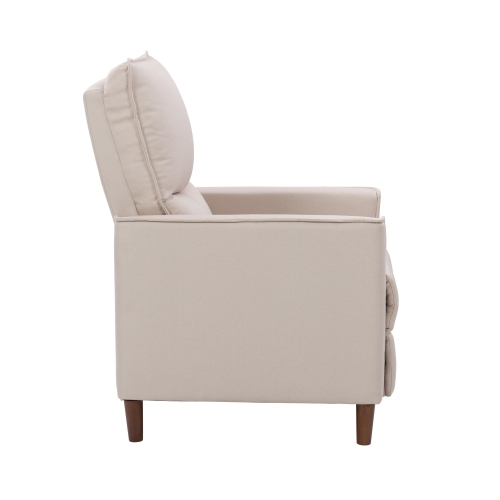 Fauteuil inclinable manuel rembourré de Corliving, fauteuil inclinable moderne pour petits espaces, salon, chambre à coucher, beige