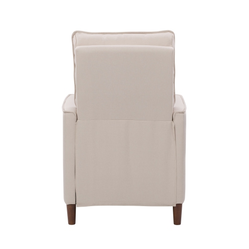 Fauteuil inclinable manuel rembourré de Corliving, fauteuil inclinable moderne pour petits espaces, salon, chambre à coucher, beige