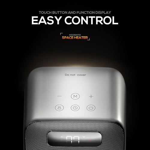 MORENTO Space Heaters for Indoor, 1500W Electric Heater, Room Heater with Heating and Fan Modes in Office with Thermostat, Small Space Heaters for