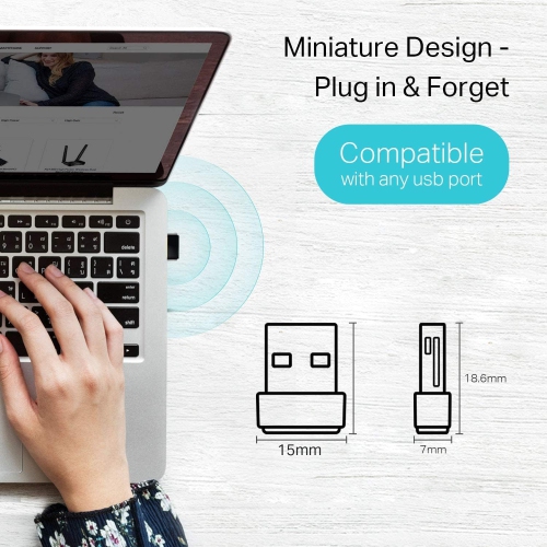 Mini - AC600 USB 2.0 Wifi Adapter - 2.4G/5G Dual Band Wireless Network Adapter for PC Desktop, Mini Travel Size, Supports Windows 11/10/8.1/8/7/XP,