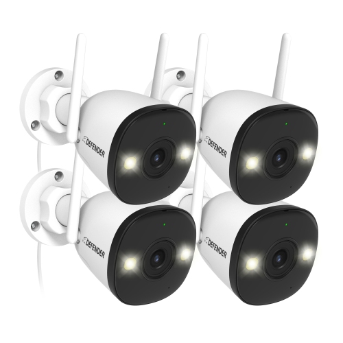 Image 1 of 8.. Defender AI POWERED 4K Guard Pro Wi-Fi 6 Plug-in Security Camera - 4 Pack