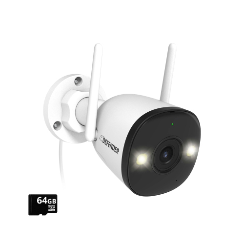 Image 1 of 8.. Defender AI POWERED 4K Guard Pro Wi-Fi 6 Plug-in Security Camera with 64GB SD Card