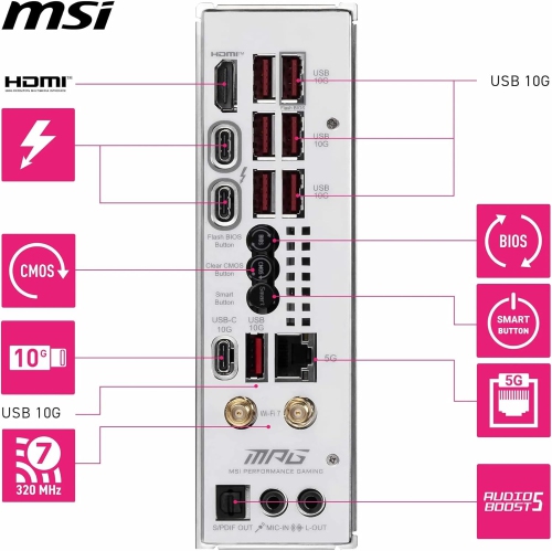 MSI MPG Z890I EDGE TI WIFI Mini-ITX Socket 1851 Motherboard 128GB, Wifi 7