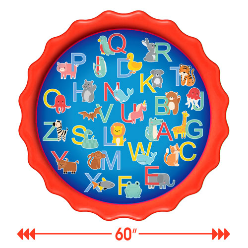 Tapis d'arrosage extérieur de 60 po de l'alphabet de Splash Buddies