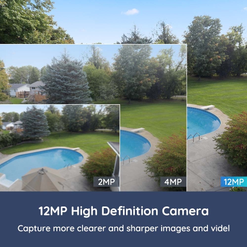 Reolink – Caméra de sécurité PoE 12&nbsp;Mpx pour surveillance vidéo, alertes personne/véhicule, vision nocturne couleur, audio bidirectionnel,