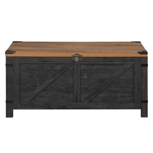 WAMPAT Lift Top Coffee Table for Living Room,Farmhouse Coffee Table with Hidden Storage,Small Accent Furniture with Mesh Cabinet and Rustic Lock,Dark