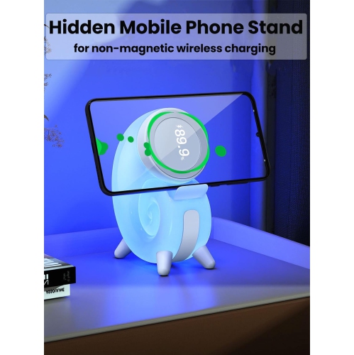 Wireless Charger Atmospher Lamp Compatible with MagSafe Charger, Touch Beside Night Light, Phone Holder, Dimmable Night Light for Bedroom, Living