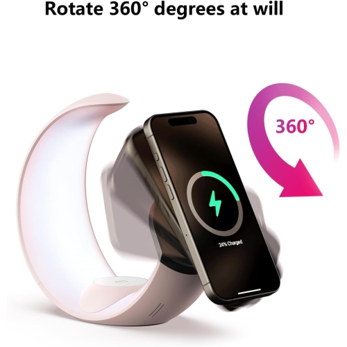 Wireless Charging Station with Lights, 4 in 1 Bedroom Night Light for Kids Adults, Ideal for Birthday Gifts/White Elephant Gifts for Adults/Gifts for