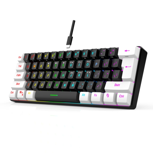 60% wired game keyboard, RGB backlit ultra-small keyboard, waterproof portable, computer/MAC game keyboard