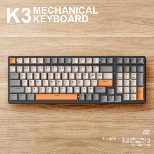 100 Keys Mechanical Keyboard Wired Backlight Keyboard Customized E-sports Office Game Computer Keyboard Metal Panel