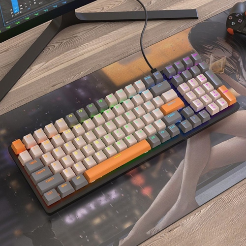 100 Keys Mechanical Keyboard Wired Backlight Keyboard Customized E-sports Office Game Computer Keyboard Metal Panel