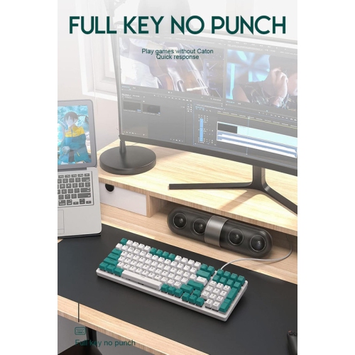 100 Keys Mechanical Keyboard Wired Backlight Keyboard Customized E-sports Office Game Computer Keyboard Metal Panel
