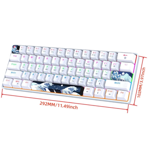 60% Mechanical Gaming Keyboard,61 Keys with Linear Blue Switches,Wired Mechanical Keyboard with LED Backlit,Compact Ergonomic Keyboard