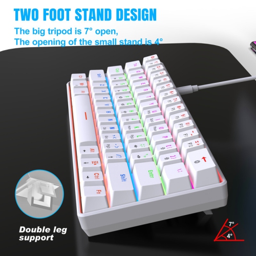 60% Mechanical Gaming Keyboard, Blue Switch, Wired Gaming Colorful Backlit Gaming Keyboard, Pudding Keycaps Compact