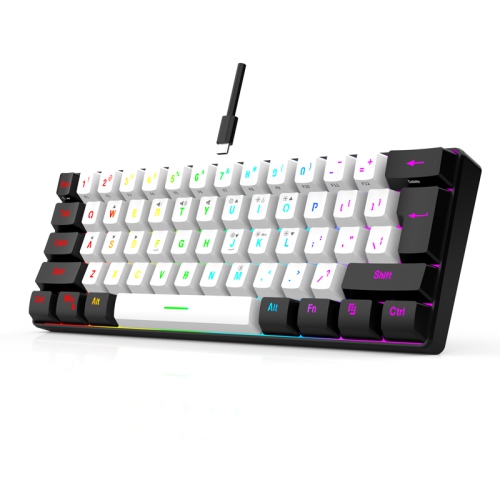 60% wired game keyboard, RGB backlit ultra-small keyboard, waterproof portable, computer/MAC game keyboard