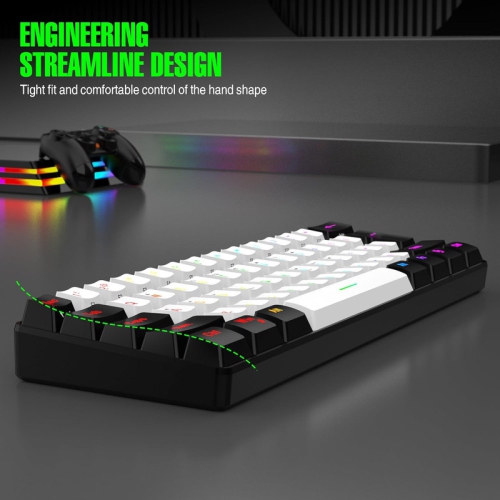 60% wired game keyboard, RGB backlit ultra-small keyboard, waterproof portable, computer/MAC game keyboard