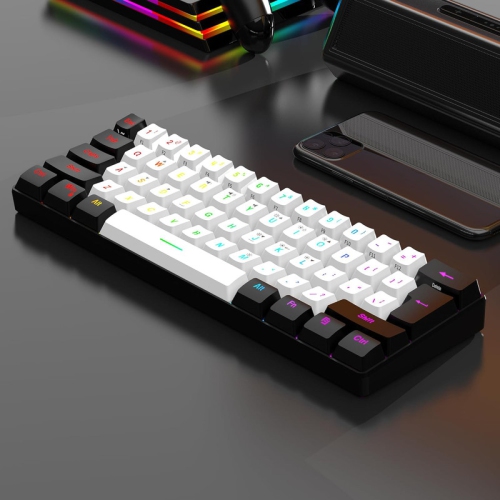 60% wired game keyboard, RGB backlit ultra-small keyboard, waterproof portable, computer/MAC game keyboard