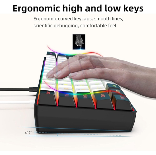 60% wired game keyboard, RGB backlit ultra-small keyboard, waterproof portable, computer/MAC game keyboard