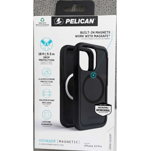 Pelican Voyager Magnetic with MagSafe Black Case and Holster - iPhone 13