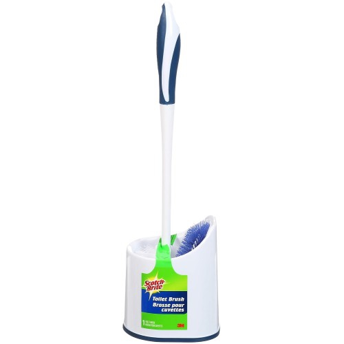 Image 1 de 3.. Ensemble de brosses de toilette SCOTCH BRITE avec poignée ergonomique, panier de rangement pour le nettoyage de la salle de bain