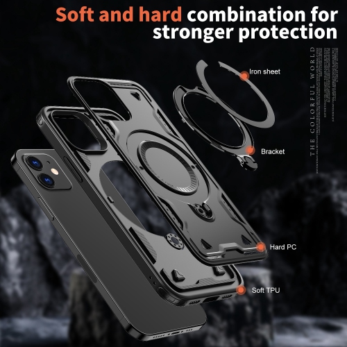 XCRS – Étui Defender avec MagSafe, support magnétique en métal pour anneau pour iPhone 12/12 Pro d'Apple 2020