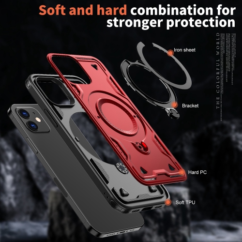 XCRS Defender Case Magsafe Cover, Magnetic Metal Kickstand Ring Holder Case for Apple iPhone 12 / 12 Pro 2020