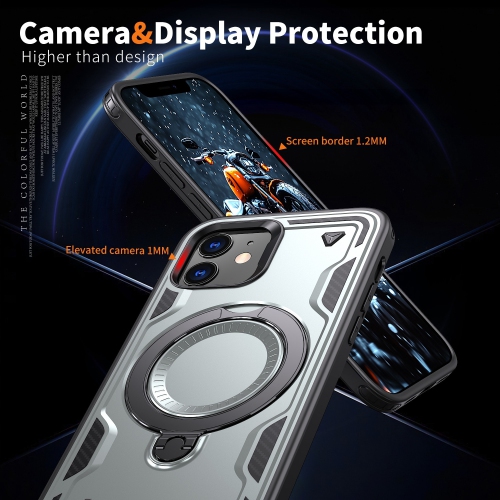 XCRS Defender Case Magsafe Cover, Magnetic Metal Kickstand Ring Holder Case for Apple iPhone 12 / 12 Pro 2020