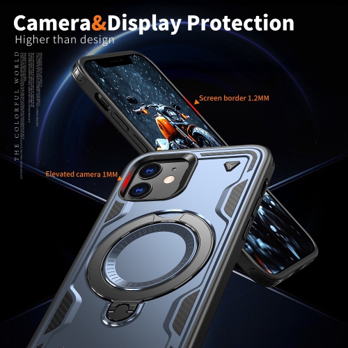 XCRS Defender Case Magsafe Cover, Magnetic Metal Kickstand Ring Holder Case for Apple iPhone 12 / 12 Pro 2020