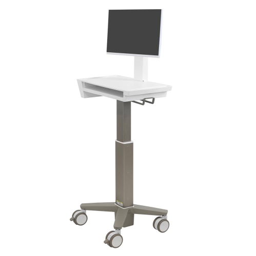 Image 1 of 8.. Ergotron CareFit Light-Duty Slim 2.0 LCD Medical Cart - White/Warm Grey -