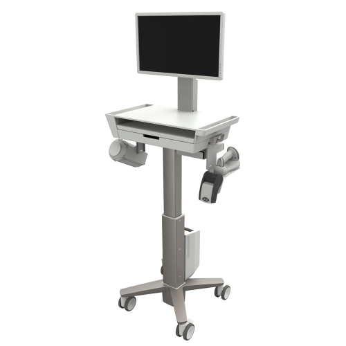 Chariot médical mince et léger 2,0 LCD CareFit d'Ergotron - Blanc - Gris chaud