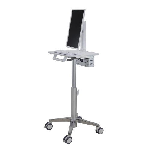 Ergotron StyleView Lean WOW SV10 Light-Duty Medical Cart - White/Aluminum -