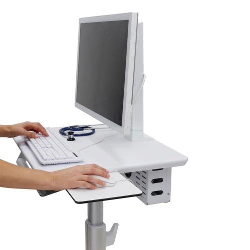 Ergotron StyleView Lean WOW SV10 Light-Duty Medical Cart - White/Aluminum -