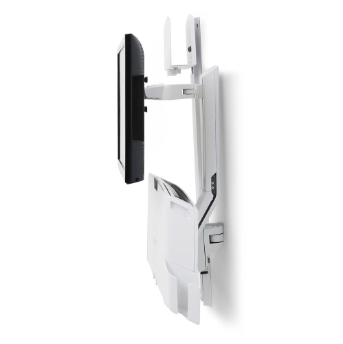 Ergotron – Système combiné SV avec surface de travail et plaque, petit support pour processeur - Blanc