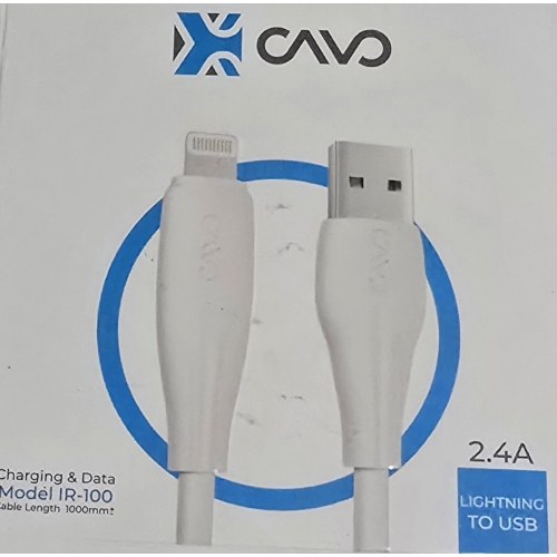 Cavo - Lightning Cable,Universal Charger Cable, High Speed Sync Charger Cord,USB-A to Lightining Data Cord Wire , 1M - White.